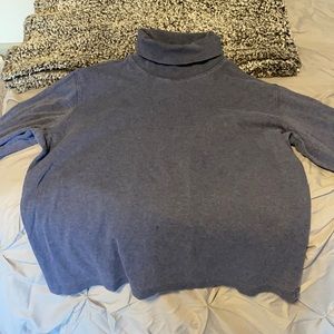 Blue turtle neck